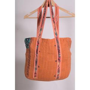 Bolsa de Mano Vintage de Algodón Indio Kantha, Bolsa de Compras Reutilizable Hecha a Mano Estilo Boho, Gran Capacidad, Regalo Unisex - Product Image 1