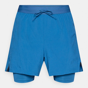 Men's Blue Double <b>Layer</b> Canvas Board Shorts Quick Dry <b>Mid</b> Waist Drawstring Closure Polyester/Cotton Casual Sport Shorts - Product Image 5