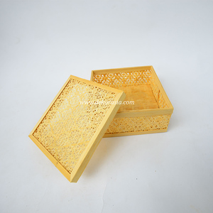 Cesta Cuadrada de Bambú Natural Hecha a Mano con Tapa, Estilo Antiguo, para Almacenamiento de Alimentos - Product Image 3