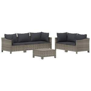 Grande Set Lounge da Giardino in Rattan PE Grigio con Struttura in Acciaio Verniciato a Polvere, Arredamento Premium per Esterni - Product Image 3