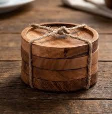 Premium Wooden <b>Coasters</b> <b>for</b> Tea Coffee Dining Table Handmade Wooden <b>Drink</b> <b>Coasters</b> <b>for</b> Home Office Kitchen Decor - Product Image 6