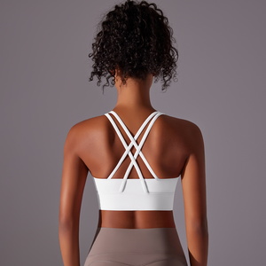 Soutien-gorge de sport pour femme à col en U, design unique, couleur unie, sans manches, séchage rapide, vente chaude - Product Image 4