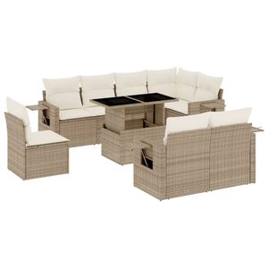 Conjunto de Sofás Grandes para Jardín en Ratán Sintético Beige con Acero con Recubrimiento en Polvo, Muebles de Exterior Premium - Product Image 2