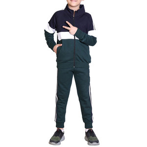 Conjunto Deportivo Informal de Maternidad para Adultos, Diseño Color-Block |   Chándal Deportivo Verde Botella y Azul Marino |   Ropa Deportiva para Entrenamiento Atlético - Product Image 1