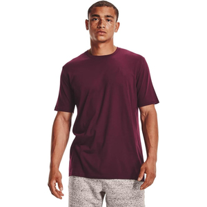 Maroon Heavyweight 100% Cotton Men Plain T <b>Shirts</b> Preshrunk Tubular Knitted T <b>shirts</b> low MOQ - Product Image 3