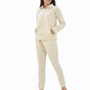 Women Solid Color Tracksuit Set <b>Zip</b> <b>Up</b> <b>Jacket</b> & Slim Fit Jogger Pants Modern Look Daily Wear Tracksuit For Women - Product Image 1