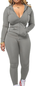 Custom Logo Women's Summer Sweatpants and Hoodie <b>Set</b> Plus Size Long Sleeve Outfits - Product Image 6