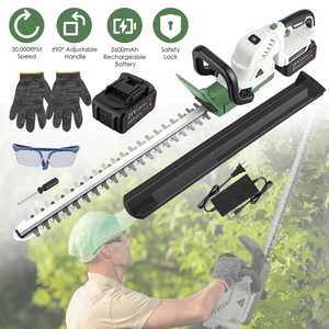 Tagliasiepi a Batteria con Motore da 20000 RPM, Batteria da 2600mAh, Lama in Acciaio a Doppia Azione, Protezione Antischizzo per la Sicurezza - Product Image 1