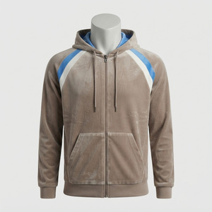 Men's Fleece Hooded Sweatshirt Raglan Sleeve Solid Casual Winter Zipper Front Pocket Regular Fit 100% Cotton Eco-Friendly - Product Image 1