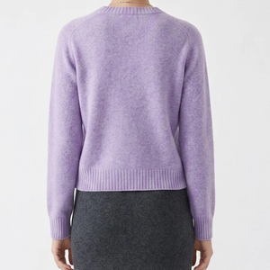 Pull-over col rond pour femme, couleur unie, 100% acrylique, manches longues, tricot décontracté, anti-boulochage, coupe classique, pour l'automne - Product Image 4