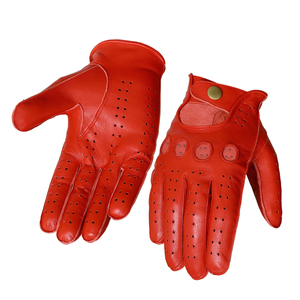 Custom Anti-Slip Genuine <b>Leather</b> Winter <b>Driving</b> <b>Gloves</b> Full Finger Breathable Lightweight Comfortable <b>Men</b> Laser Printed Outdoor - Product Image 3