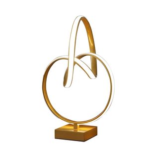 Lampada da tavolo moderna astratta Infinity da 19 pollici in oro opaco - Product Image 2