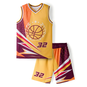Maillots de basket sans manches sublimés pour enfants, ensemble débardeur et short, tenue d'équipe athlétique personnalisée, uniforme d'équipe pour jeunes, unisexe - Product Image 1