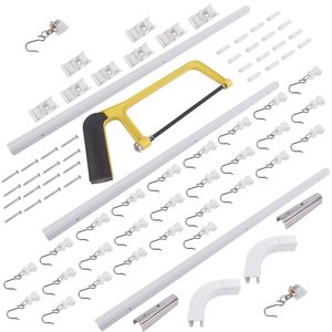 Set di binari per tende divisorie in lega di alluminio con ganci per una facile installazione - Product Image 2