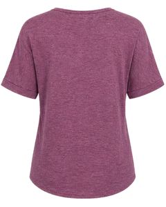 เสื้อยืดคอกว้างสีม่วงแบบสั่งทำพิเศษสำหรับผู้หญิง แขนสั้น ผ้าคอตตอนผสม เนื้อนุ่ม น้ำหนักเบา มีกระเป๋าเสื้อ ใส่สบาย เหมาะกับฤดูร้อน แฟชั่นทันสมัย - Product Image 3