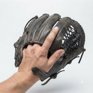 Gant de baseball en cuir de qualité supérieure pour l'entraînement sportif, modèle H-Web, pour droitier, doigts entièrement couverts, avec fermeture auto-agrippante pour l'extérieur. - Product Image 5