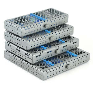 Bandeja de esterilización para autoclave de acero inoxidable MEDZORA SURGICAL, la más vendida, manual, reutilizable y ergonómica - Product Image 1