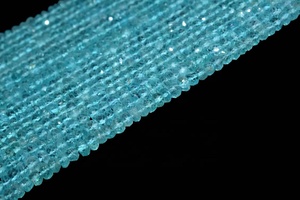 Cuentas Redondas Facetadas de Apatita Azul Natural de 4 mm y 13 Pulgadas para la Fabricación de Joyas - Product Image 2