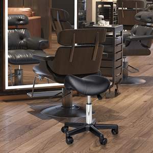 Tabouret ergonomique pivotant en similicuir avec roulettes et hauteur réglable pour salons de beauté, spas ou salles de massage - Product Image 2