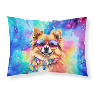 Pomeranian Hippie Dawg ilustraciones decorativas funda de almohada ligera y súper suave fácil cuidado funda de cojín de tamaño estándar - Product Image 1