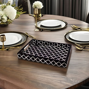 Bandeja Moderna Hecha a Mano con Incrustaciones de Hueso, Decorativa de Lujo y Calidad Premium para Mesa de Centro, Ideal para el Hogar, por Tradebyd - Product Image 1
