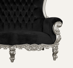 Handcrafted Durable Solid Wood Luxury Throne Chair with Traditional Design <b>Black</b> Mahogany Wood Furniture - Product Image 4
