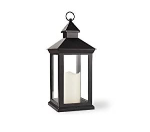 Farol de Vela Colgante Portátil Ecológico de Vidrio y Metal en Acabado Negro Brillante, Ideal para Bodas - Product Image 2