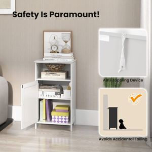 Mobiletto da Bagno Autoportante con Ripiano Regolabile, Armadietto per Soggiorno, 19 Recensioni - Product Image 3