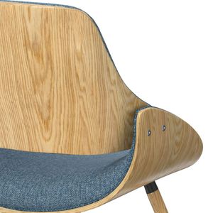 Sedia da pranzo Malden in legno curvato con schienale in denim blu/marrone chiaro - Product Image 5