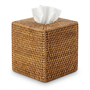 Couvercle de boîte à mouchoirs en jonc de mer fait à la main Matériau naturel durable du Vietnam avec design personnalisable - Product Image 1