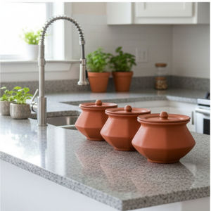 Olla Tradicional de Barro Terracota con Tapa (Juego de 3) Hecha a Mano, Ecológica, SwamiG TradeX - Product Image 3