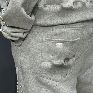 Chándal ligero de diamantes de imitación con forma de ropa informal relajada Chándal de diamantes de imitación para uso diario informal - Product Image 5