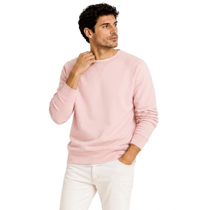 Sweat-shirt à capuche rose pour homme, col rond, manches raglan, coupe ample, en molleton de coton respirant, décontracté, pour l'hiver - Product Image 1