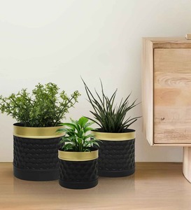 Jardinière en fer avec support en fer forgé, décoration de jardin extérieure, conteneur pour plantes pour balcon et terrasse - Product Image 2
