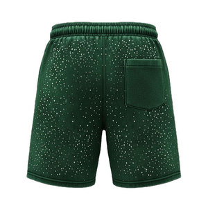 Shorts Vaqueros Rectos Estampados Brave Verdes, Cintura Media, Casuales, Transpirables, 100% Algodón, para Verano - Product Image 2