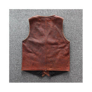 Gilet en cuir pour homme sur mesure, design personnalisé, haute qualité, chaud, avec poches décoratives, prix de gros, gilets en cuir - Product Image 6