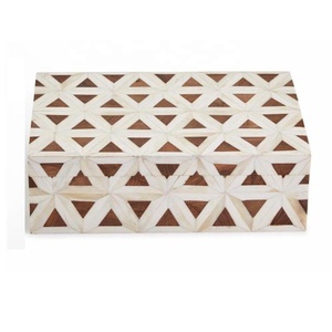 Nouvel arrivage de boîte à bijoux en os avec incrustation d'os géométrique vintage, organisateur polyvalent, boîte décorative pour la maison, meilleur cadeau pour femmes - Product Image 6