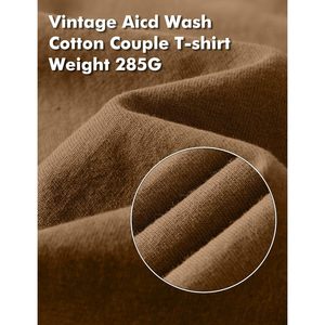 เสื้อยืดสตรีทแวร์แขนสั้นยูนิเซ็กส์แนววินเทจเสื้อยืดผ้าฝ้ายไล่สีโอเวอร์ไซส์สำหรับผู้ชาย - Product Image 6