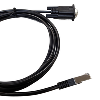 Câble console POS personnalisé RS232 D-SUB 9F vers RJ45, 2 m, noir, montage sur panneau pour traitement audio/vidéo POS/PAD/moniteur