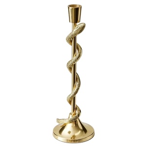 Gold Snake Candle Holder Metal <b>Decorative</b> Candlestick Stand Artistic Animal Design Home <b>Decor</b> <b>Table</b> Centerpiece - Product Image 1