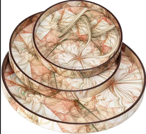 Bandeja de servicio impresa de MDF recubierta de esmalte hecha a mano de nuevo estilo adecuada para usar en el restaurante del hotel en casa - Product Image 2