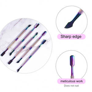 Empujador de Cutículas de Doble Cara de Acero Inoxidable de Alta Calidad, Removedor de Esmalte de Gel, Opciones de Color y Logotipo Personalizados - Product Image 3