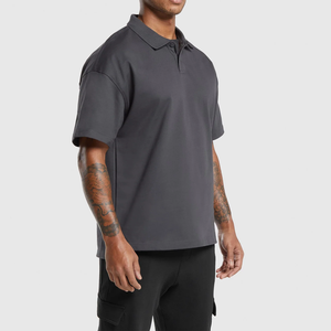 Men Solid Color Cotton Short Sleeve <b>Polo</b> Shirt Breathable Casual Wear <b>Black</b> <b>Polo</b> Collar Elastic Waist Joggers - Product Image 3