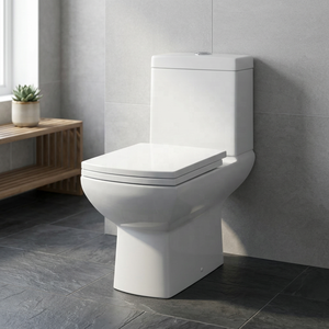 Inodoro de cerámica moderno de una pieza, montado en el suelo, con asiento de cierre suave para proyectos residenciales y hoteleros - Product Image 5