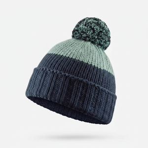Bonnet d'hiver tricoté à pompons rayés et brodés, avec revers côtelé, en acrylique doux, unisexe, décontracté, pour activités de plein air, cyclisme, ski - Product Image 3
