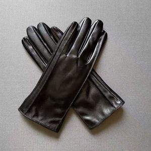 Women's PU Leather Plain Winter <b>Gloves</b> for Cycling Outdoor Party Use Red Black White Colors Keeping <b>Warm</b> - Product Image 6