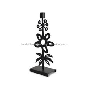 Portavelas cónico de hierro con revestimiento de polvo negro terminado para iluminar la decoración del hogar y otros tarros de portavelas - Product Image 5
