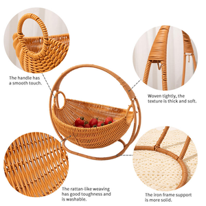 Cesta de Almacenamiento de Mimbre Plástico Personalizable, Directo de Fábrica, para Frutas y Verduras, para Picnics y Uso en Exteriores - Product Image 3