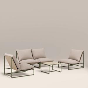 Ensemble de meubles de jardin modernes avec table centrale et canapés pour se détendre, avec coussins amovibles - Product Image 2