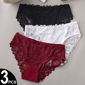 Braguitas sexys de moda, cómodas, exquisitas, de encaje, con lazo, tipo tanga, huecas, lencería para mujer - Product Image 5